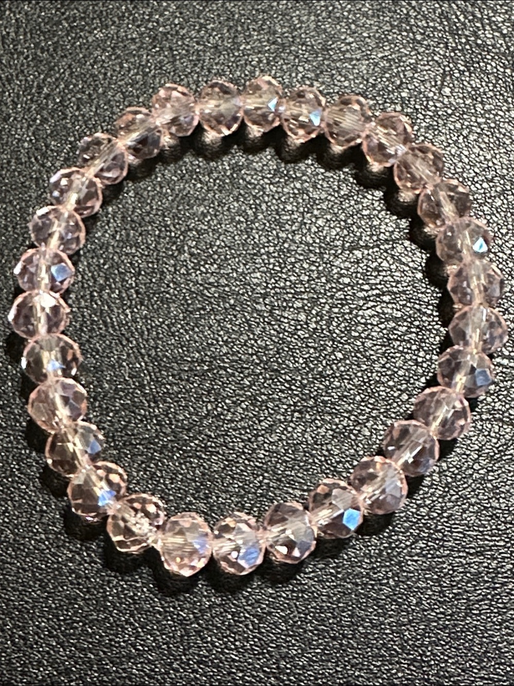 Pink Faceted Crystal Stretch Bracelet